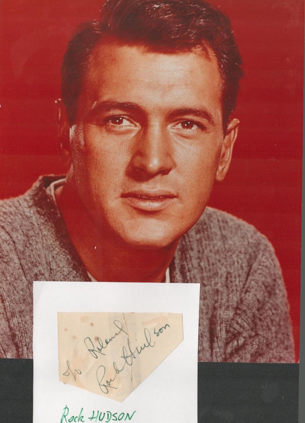 Lot 454: American Actor Rock Hudson Signed Signature Cutting Affixed...