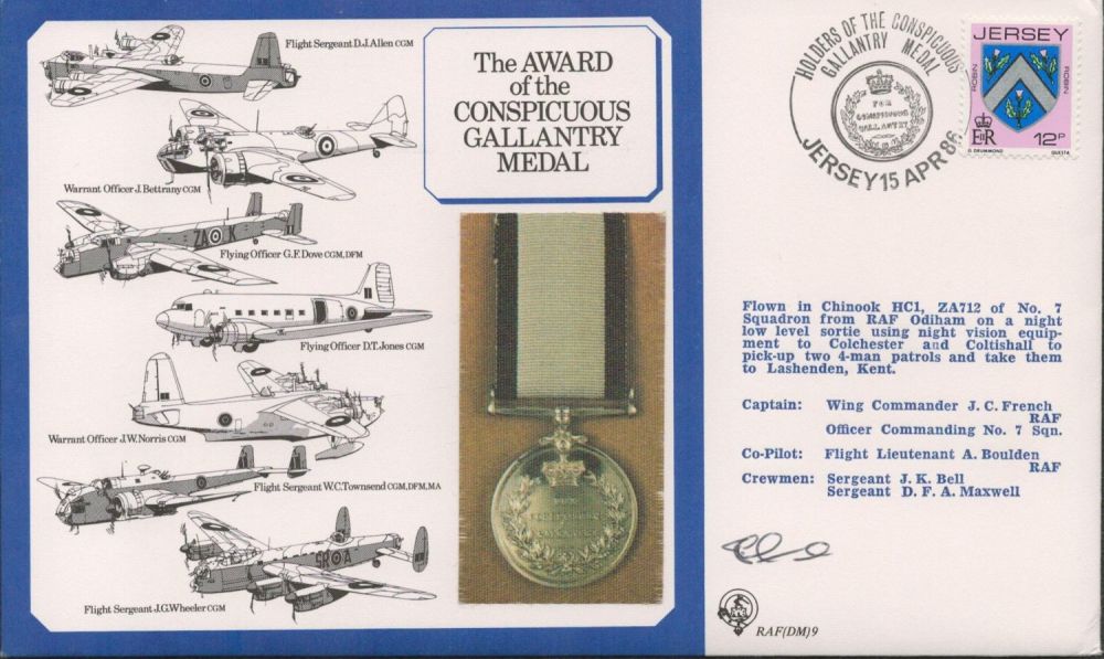 Lot 481: Wg Cdr J. C. French Signed The Award...