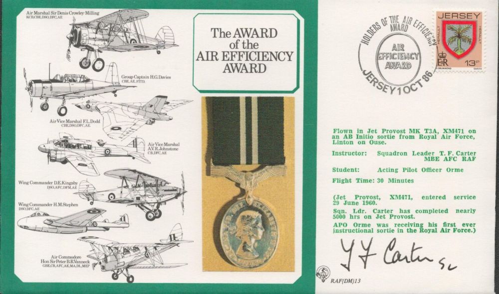 Lot 486: Sqn Ldr T. F Carter MBE AFC Signed...