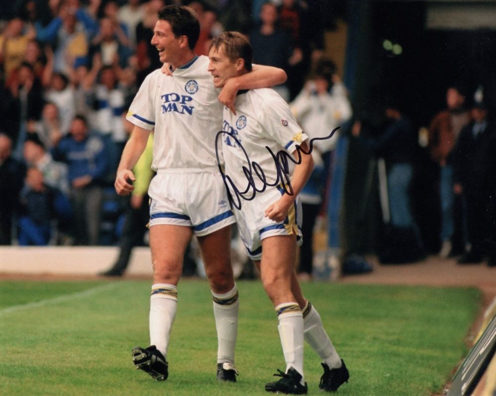 Lot 557: Leeds United former striker Lee Chapman signed 8x10...