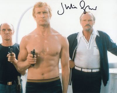 007 James Bond movie For Your Eyes only 8x10 photo signed by actor Julian Glover as Kristatos.