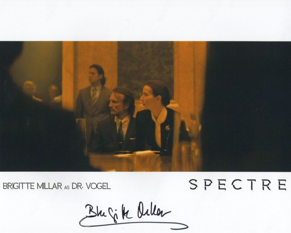 007 James Bond movie Spectre 8x10 photo signed by actress Brigitte Millar (Dr Vogel). Good 