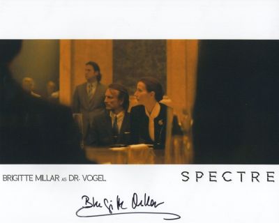 007 James Bond movie Spectre 8x10 photo signed by actress Brigitte Millar (Dr Vogel). Good