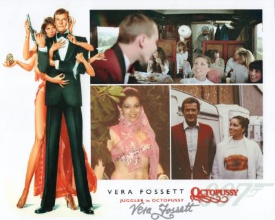 007 James Bond movie Octopussy 8x10 photo signed by Vera Fossett. Good condition. All