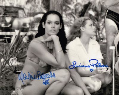 007 James Bond movie Thunderball 8x10 photo signed by Bond girls Martine Beswick and Luciana