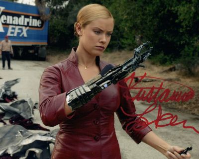 Terminator 3 movie photo signed by actress Kristanna Loken. Good condition. All autographs come