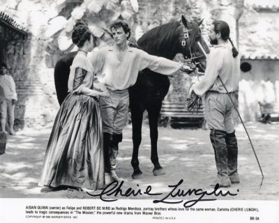 Cherie Lunghi signed 8x10 photo from the epic movie The Mission. Good condition. All autographs