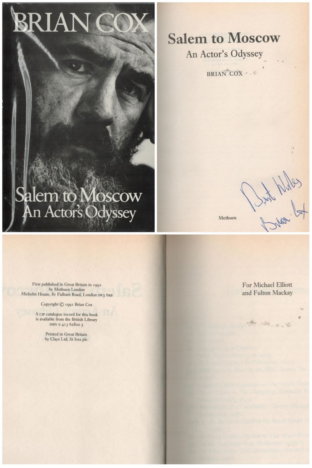 Lot 156: Brian Cox signed Salem to Moscow, an Actor's...