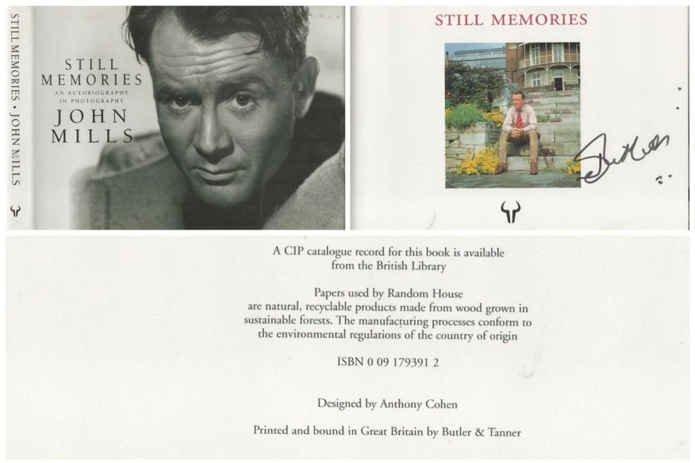 Lot 161: John Mills signed Still Memories, An Autobiography In...