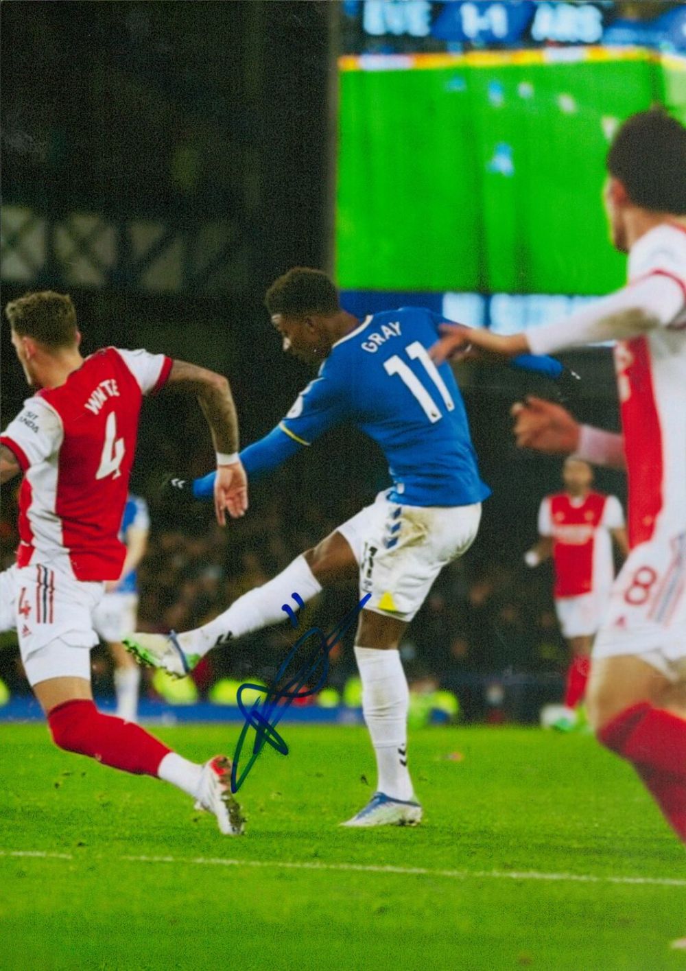 Lot 80: Football Demarai Gray signed Everton 12x8 colour photo....