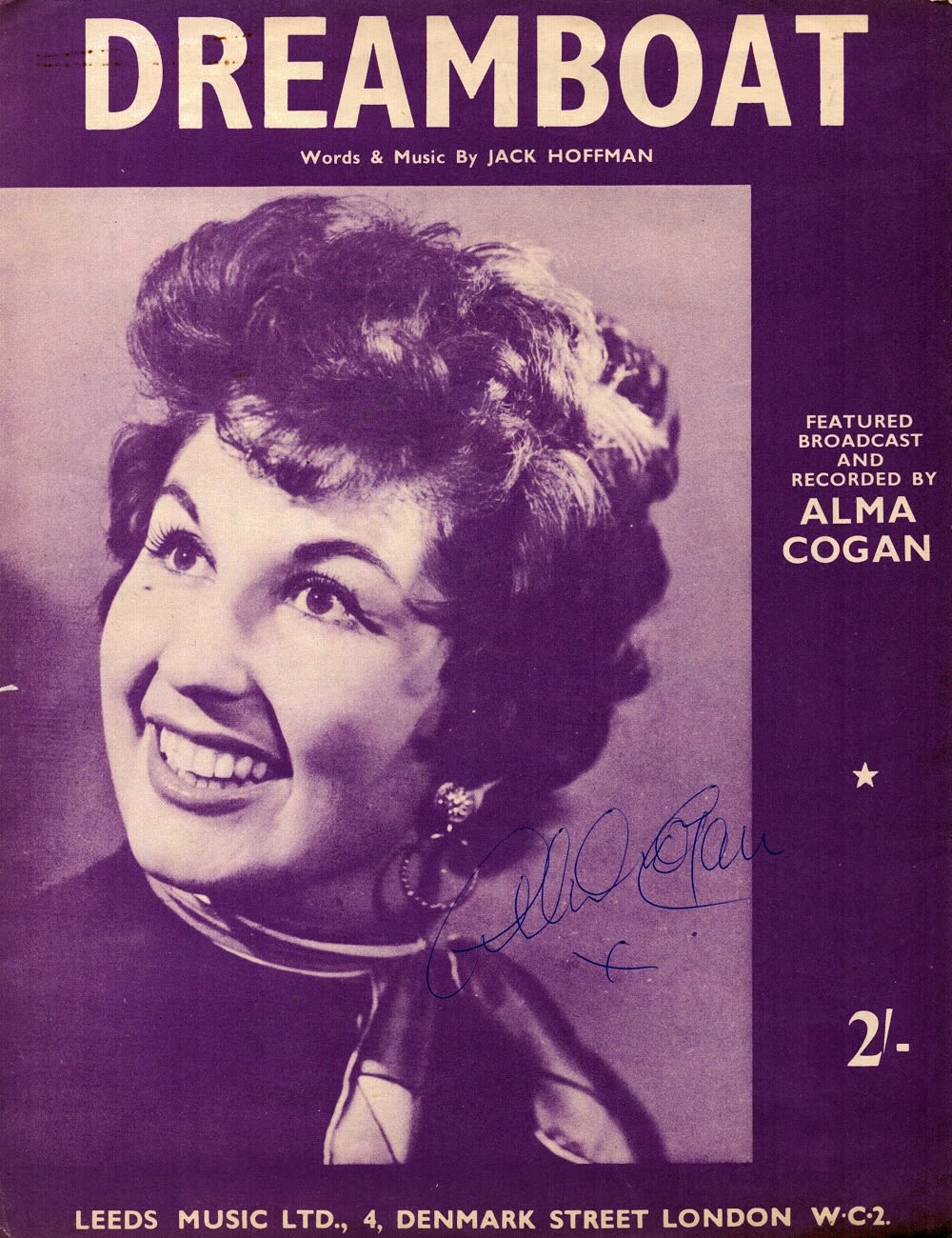 Lot 125: Alma Cogan (1932-1966) Singer Signed Vintage 'Dreamboat' Sheet...
