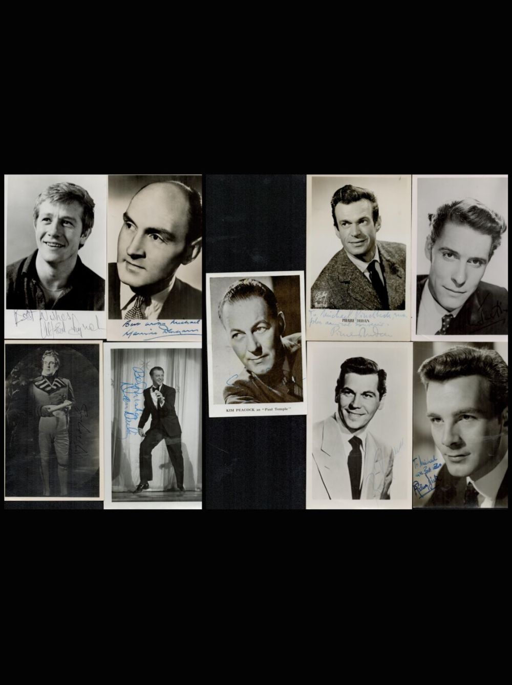 Lot 143: Actors, a collection of 9 signed vintage photos,...