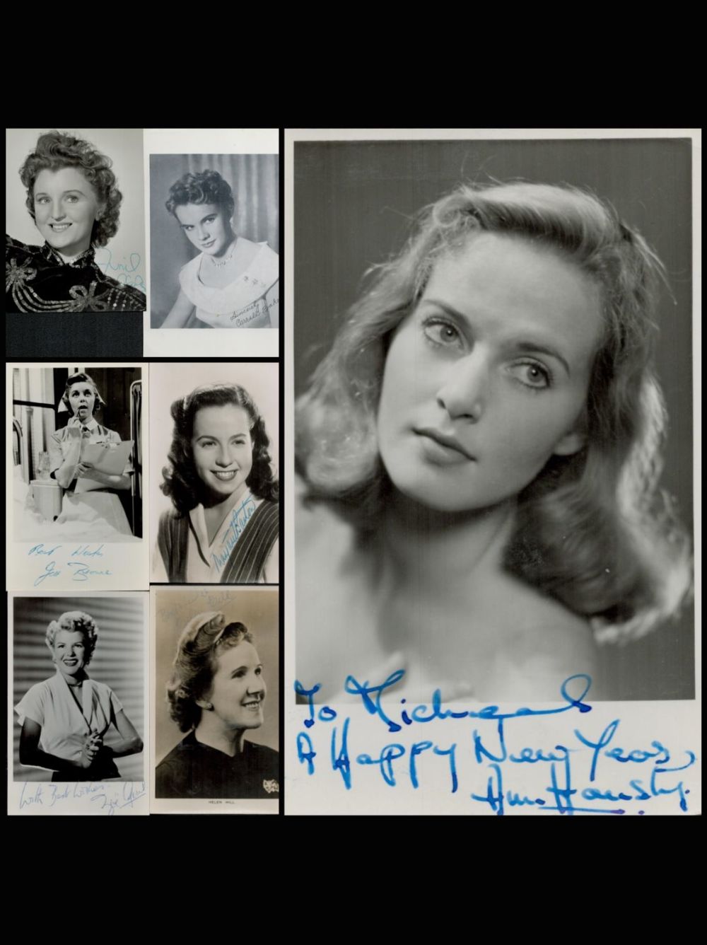 Lot 145: Actresses, a collection of 11 signed vintage photos,...