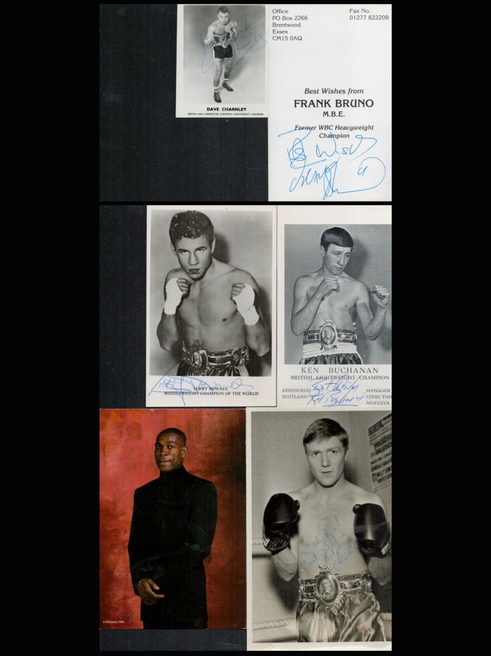 Lot 153: Boxing, five signed (some dedicated) photos from the...