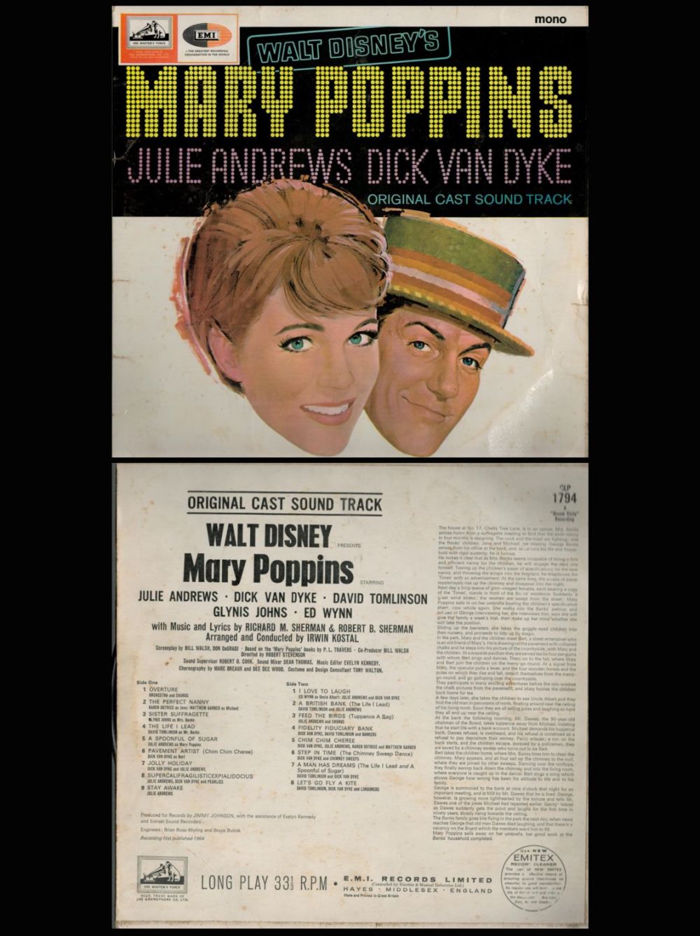 Lot 164: Mary Poppins original cast soundtrack LP. Good condition....