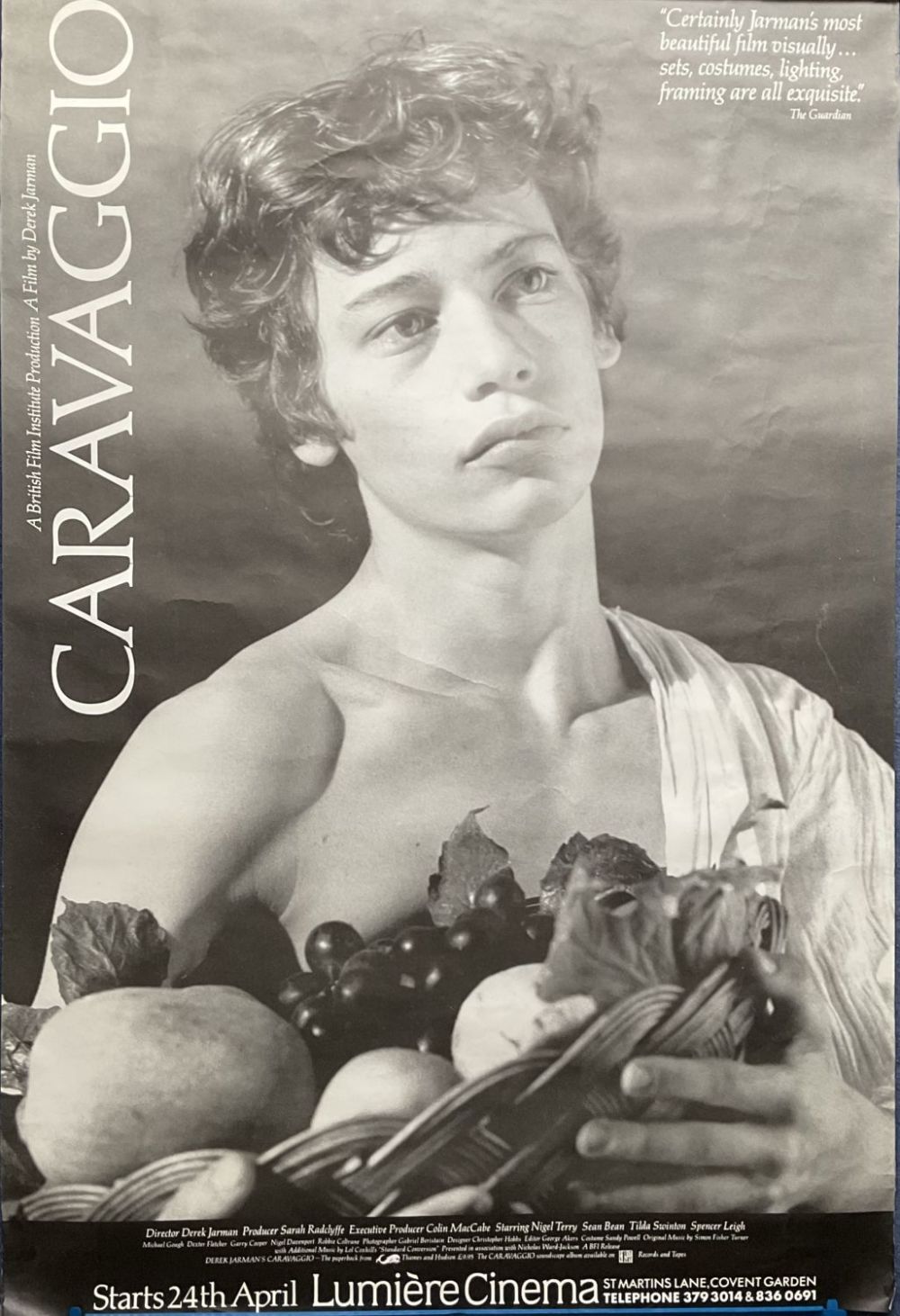 Lot 183: Caravaggio movie poster. ROLLED. Good Condition. 38x60IN. Good...