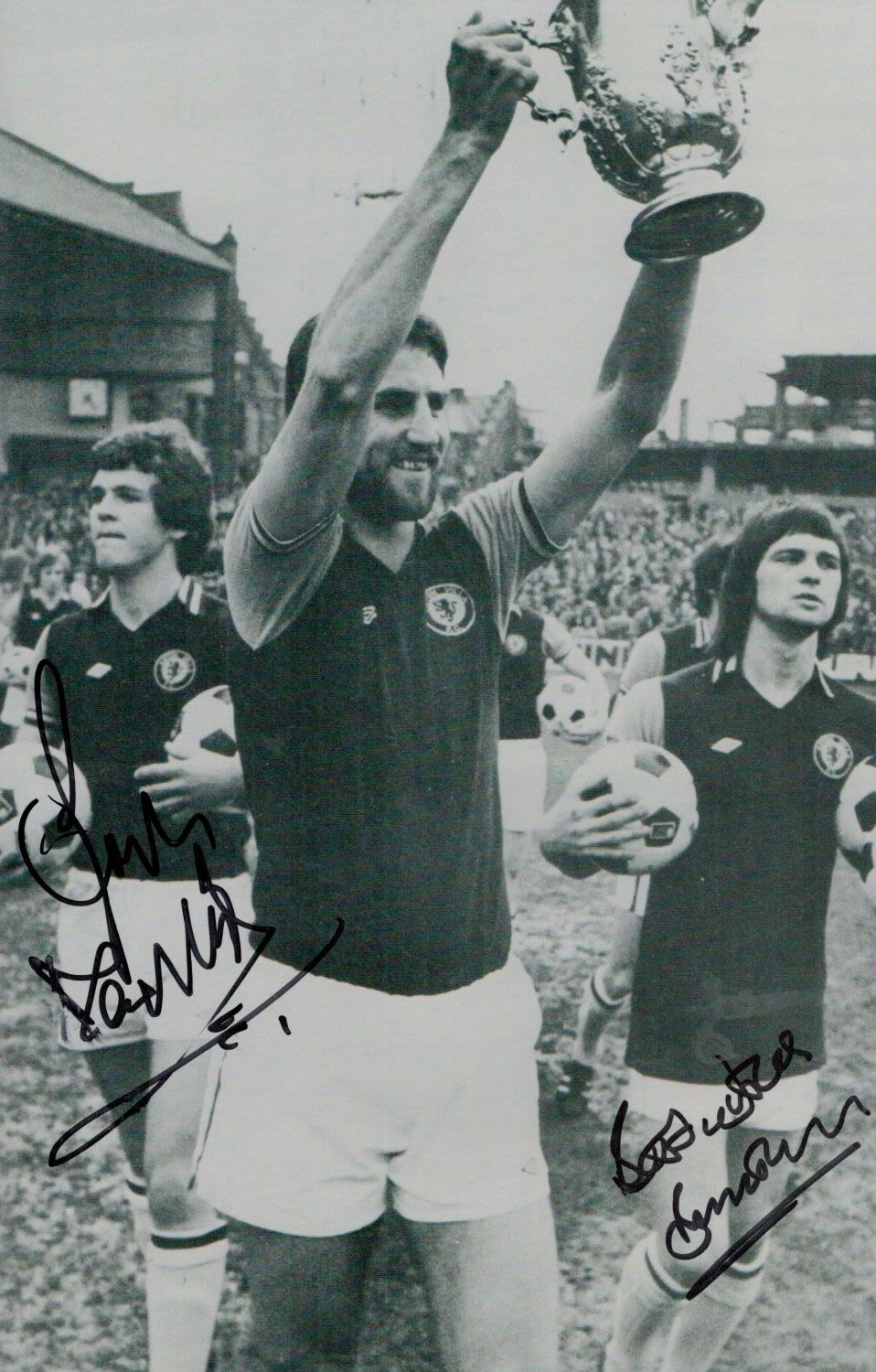 Lot 215: John Deehan and Brian Little signed 12x8 black...