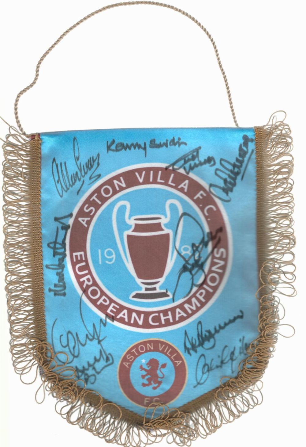 Lot 232: Aston Villa European Champions Pennant signed by 10...