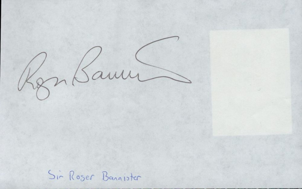 Lot 242: Sir Roger Bannister signed album page. Bannister was...