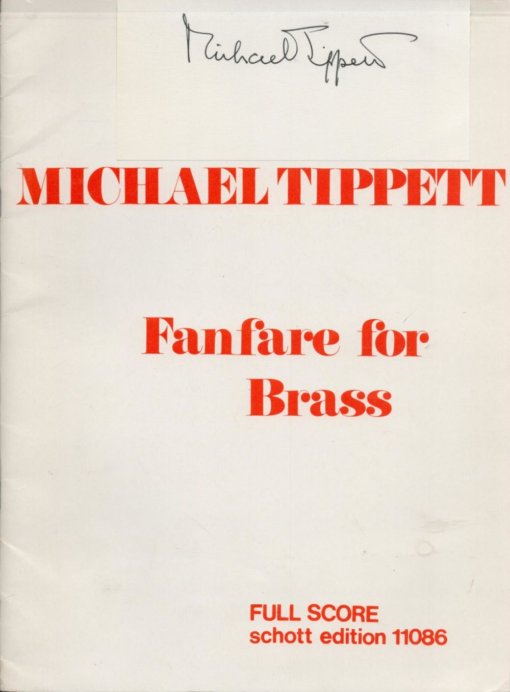 Lot 249: Michael Tippett signed album page comes with Funfare...
