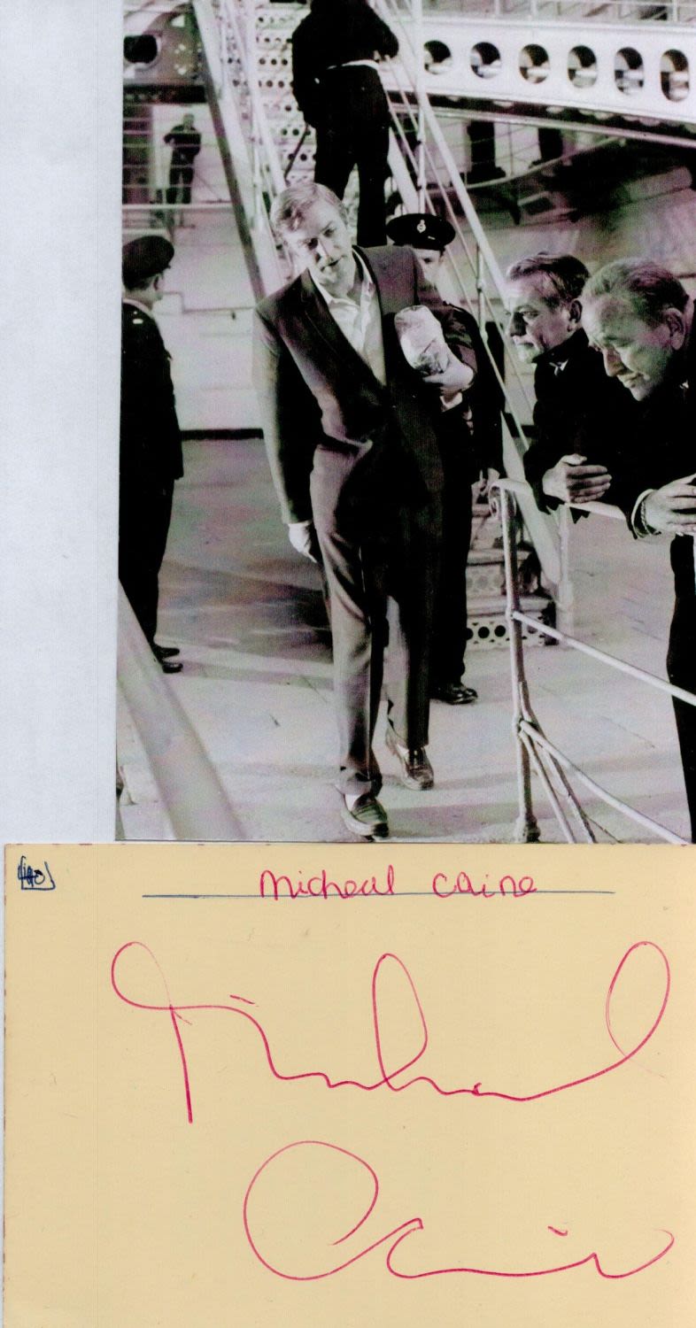 Lot 280: Michael Caine Signed Black and White Photo British...