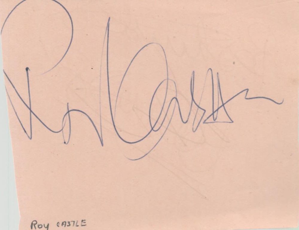 Lot 294: Roy Castle Signed Autograph page Musician Actor Approx....