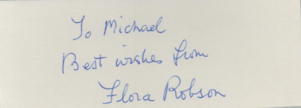 Lot 302: Flora Robson Signed Autograph card English Actress Approx....
