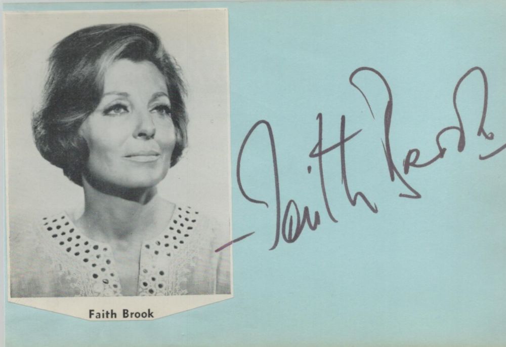 Lot 306: Faith Brook Signed Autograph Page include cut out...