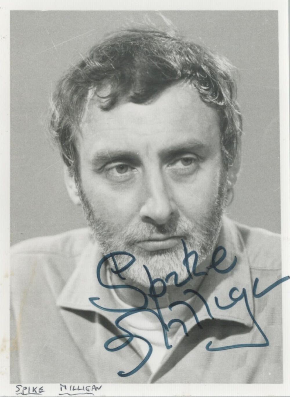 Lot 315: Spike Milligan Signed Black and White Promo Photo...
