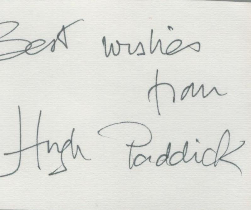 Lot 329: Hugh Paddick Signed Autograph English Comedy Approx. Size...