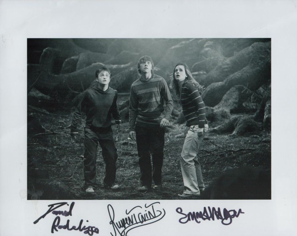 Lot 385: Multi-Signed Daniel Radcliffe, Rupert Grint and Emma Watson...