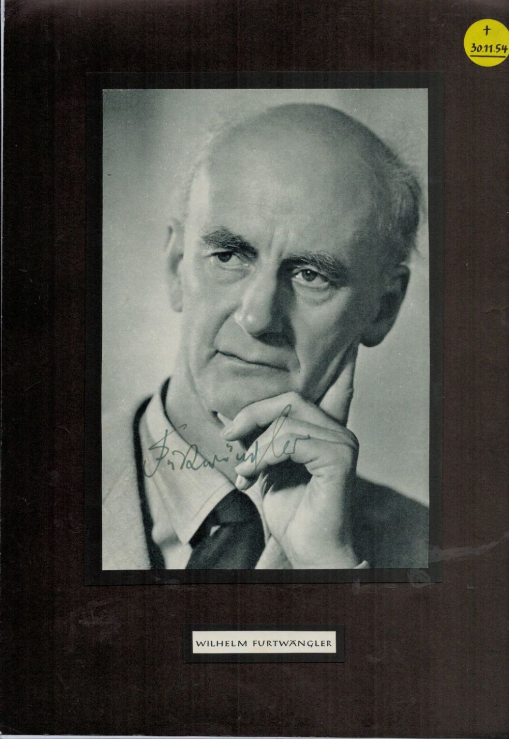Lot 404: William Furtwangler signed 6x8IN black and white photo...