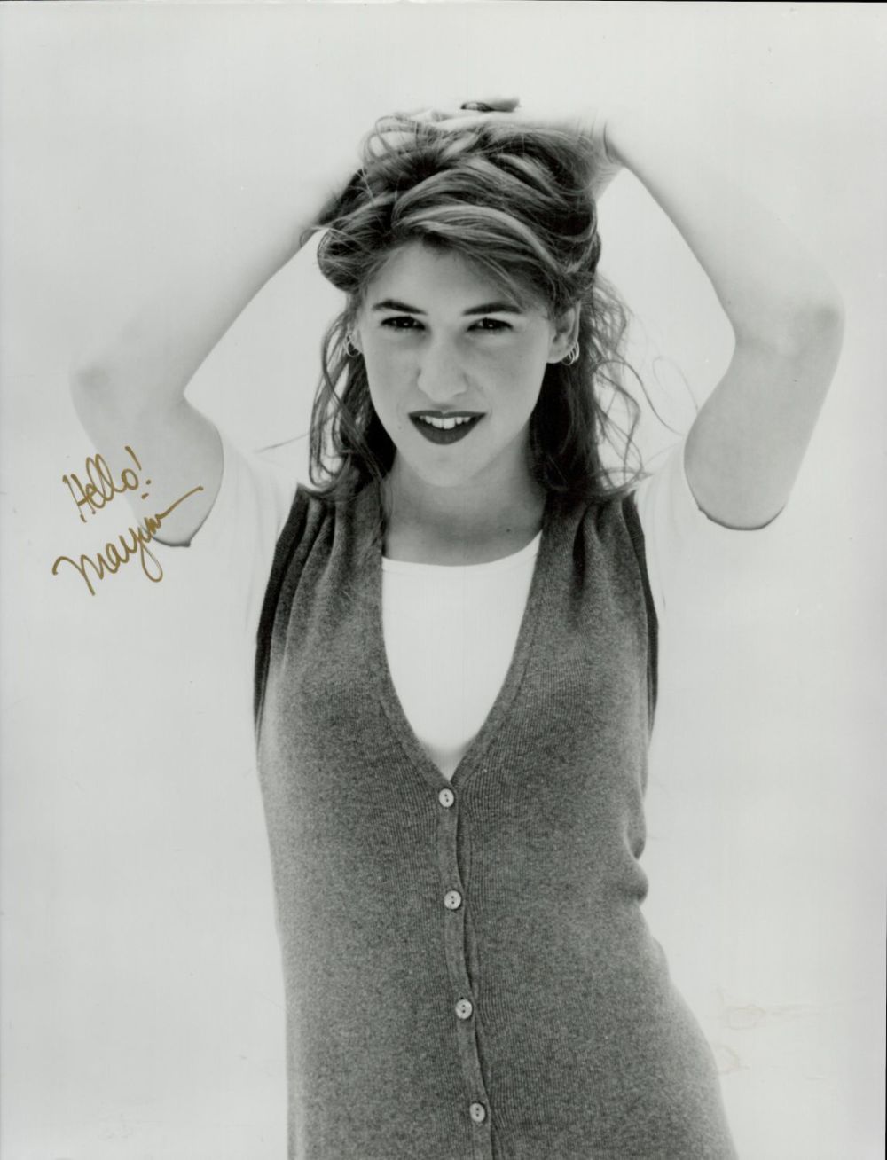 Lot 434: Mayim Bialik Signed Black and White Photo Approx...