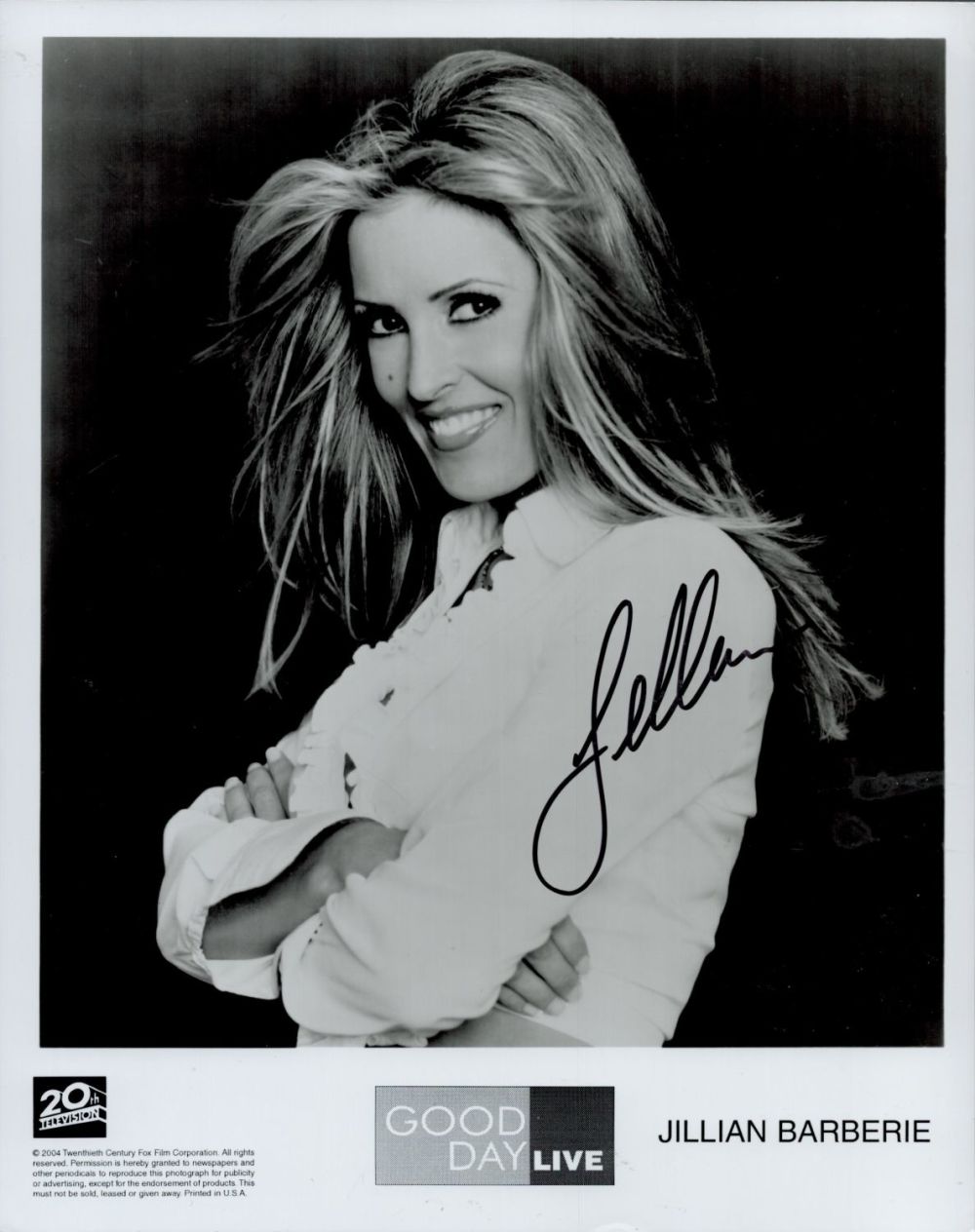 Lot 436: Jillian Barberie Signed Colour Black and White Photo...