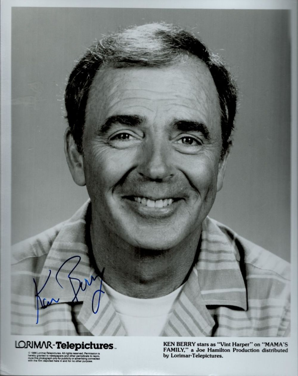 Lot 443: Ken Berry Signed Black and White Photo Stars...