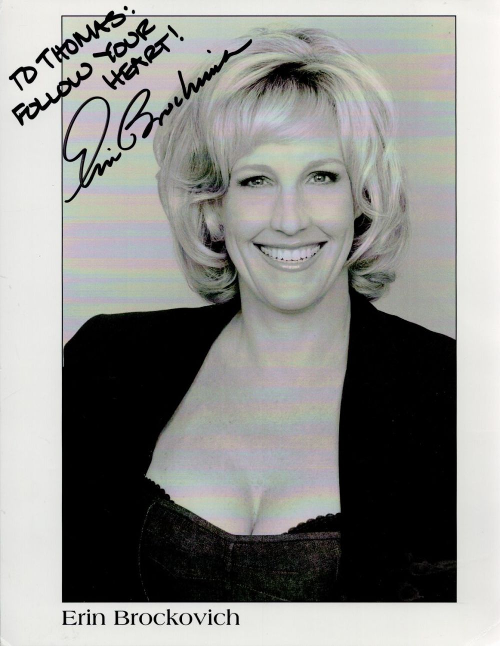 Lot 450: Erin Brockovich Signed Black and White Photo Approx...