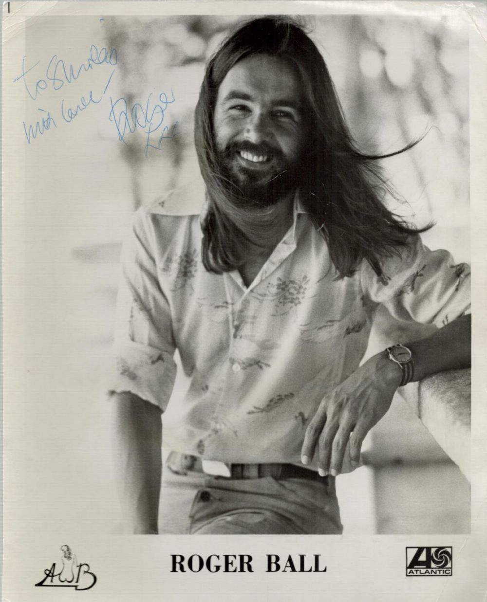 Lot 487: Roger Ball Signed Black and White British Musician2...
