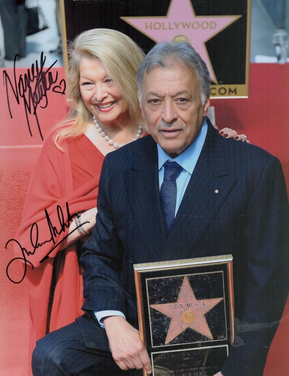 Lot 495: Multi Signed Zubin Mehta and Nancy Kovack Husband...