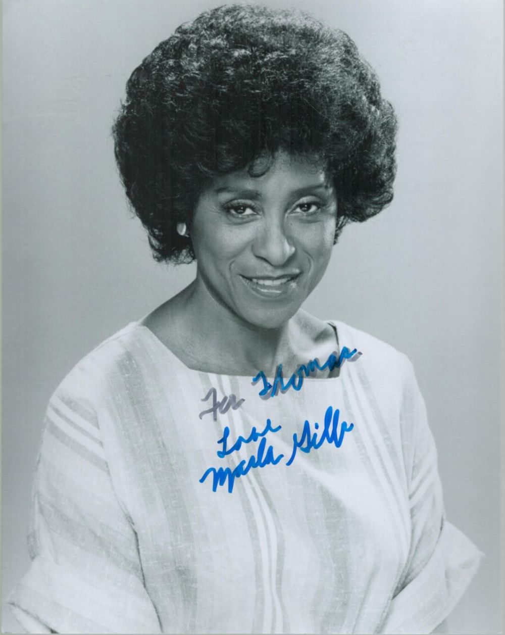 Lot 496: Marla Gibbs Signed Black and White Photo Approx...