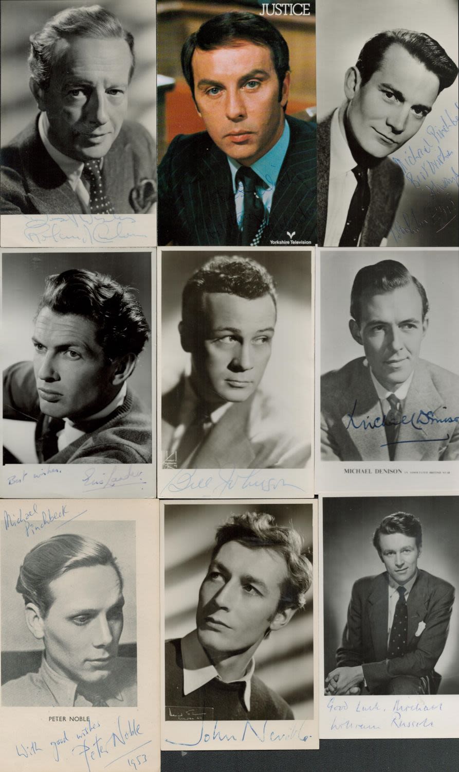 Lot 527: Actors, a collection of 10 signed vintage photos,...