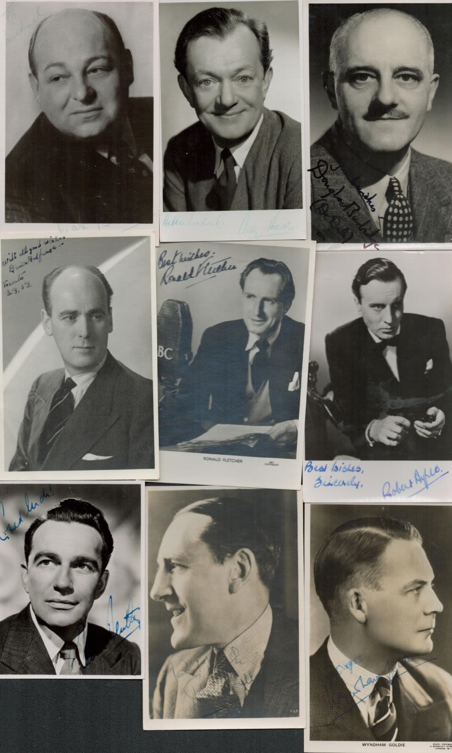 Lot 528: Actors, a collection of 10 signed vintage photos,...