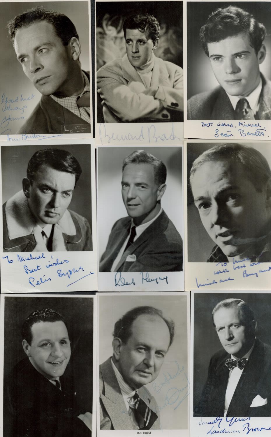 Lot 529: Actors, a collection of 10 signed vintage photos,...