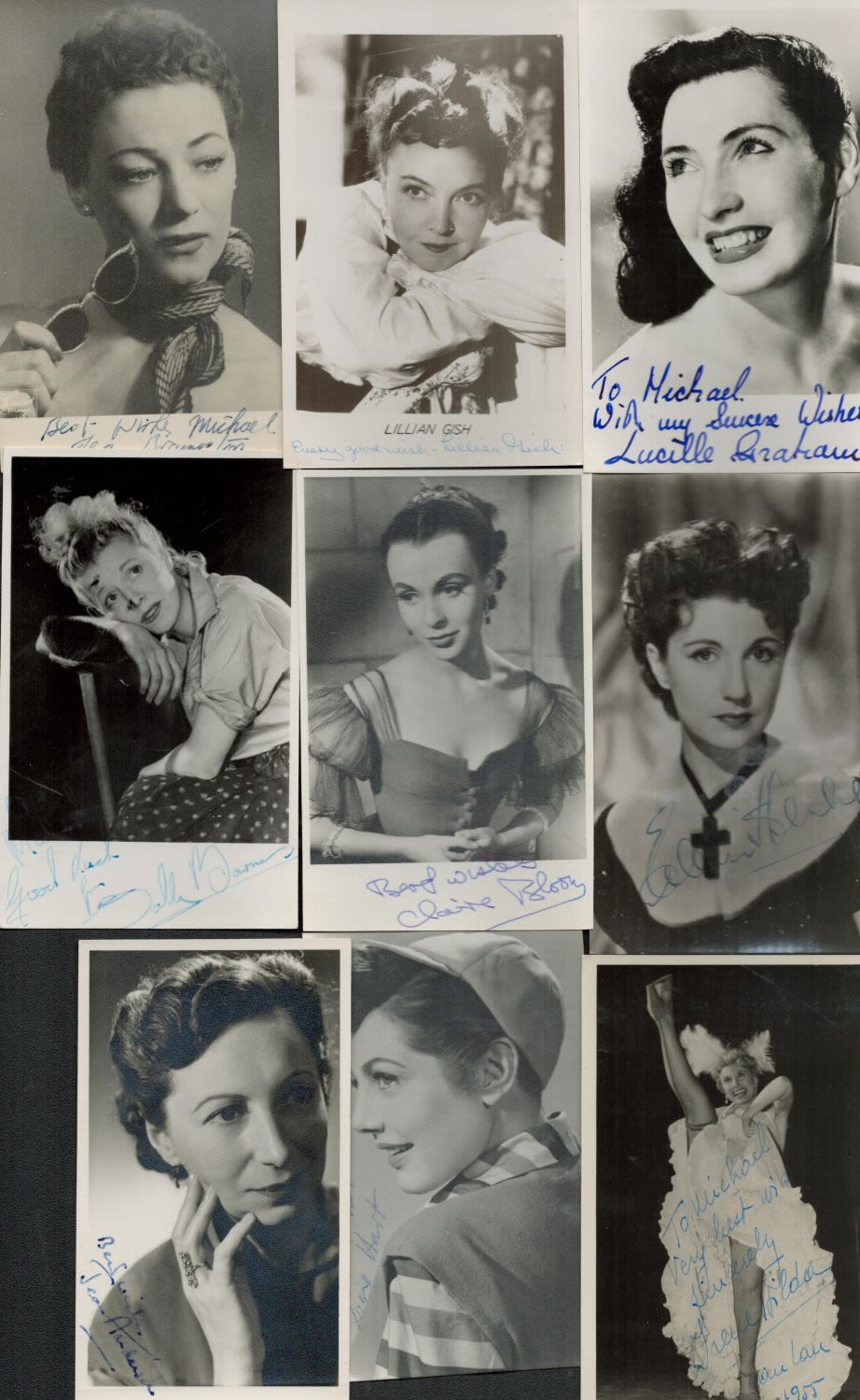 Lot 530: Actresses, a collection of 11 signed vintage photos,...