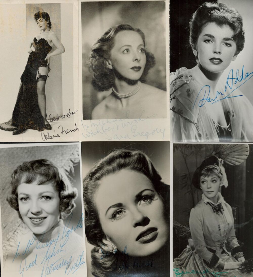 Lot 532: Actresses, a collection of 11 signed vintage photos,...