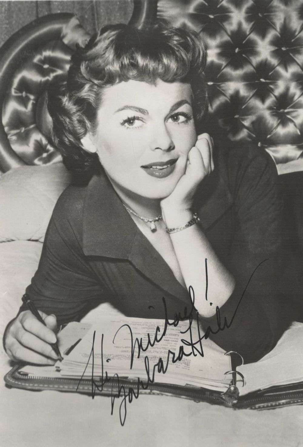 Lot 540: Barbara Hale, a signed and dedicated 7x5 vintage...