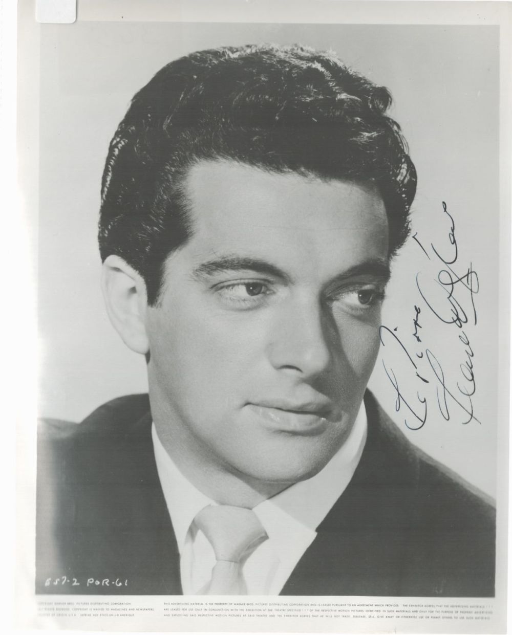 Lot 545: Frankie Vaughan (1928-1999), a signed and dedicated 10x8...