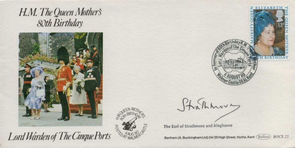 Lot 577: Strathmore signed FDC. H. M. The Queen mother's...