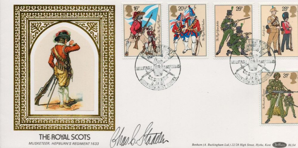 Lot 579: Charles Stadden signed FDC. The Royal Scots. Musketeer,...