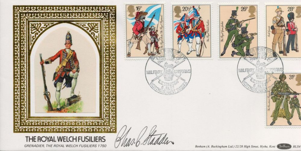 Lot 582: Charles Stadden signed FDC. The Royal Welch Fusiliers....