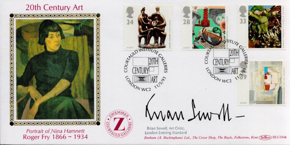 Lot 583: Brian Sewell signed FDC. 20th Century Art Portrait...